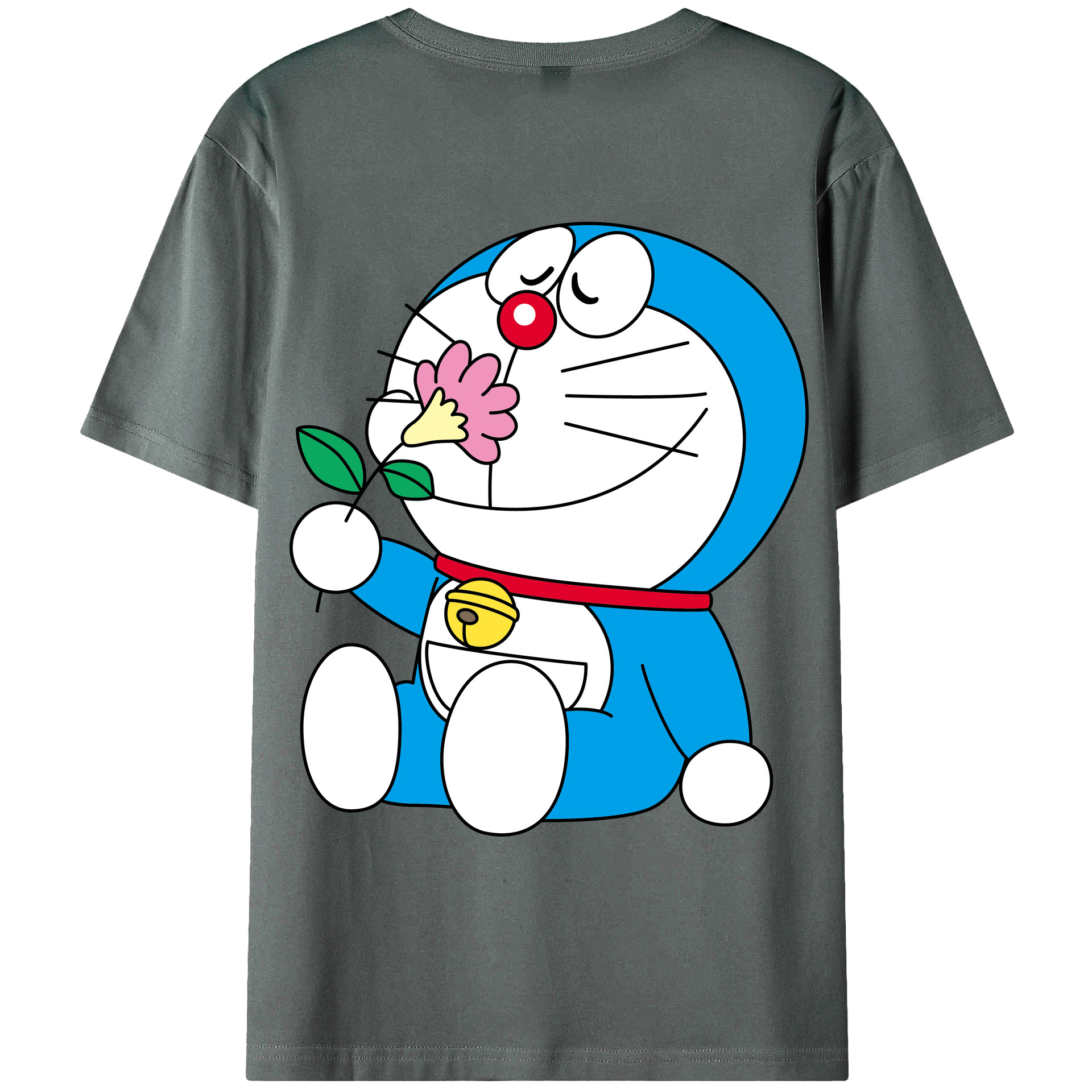 （画像用） ドラえもん Doraemon 綿100％ メンズ半袖Tシャツ（バックプリント） 通気性